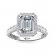 FlyerFit® Platinum Micropave Halo Engagement Ring