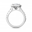 FlyerFit® Platinum Micropave Halo Engagement Ring