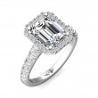 FlyerFit® Platinum Micropave Halo Engagement Ring