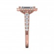 FlyerFit® 14K Pink Gold Micropave Halo Engagement Ring