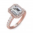 FlyerFit® 14K Pink Gold Micropave Halo Engagement Ring