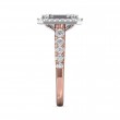 FlyerFit® 18K Pink Gold Shank And White Gold Top Micropave Halo Engagement Ring