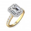 FlyerFit® 14K Yellow and 14K White Gold Micropave Halo Engagement Ring