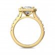 FlyerFit® 18K Yellow Gold Micropave Halo Engagement Ring