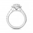 FlyerFit® 14K White Gold Micropave Halo Engagement Ring