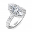 FlyerFit® 14K White Gold Micropave Halo Engagement Ring