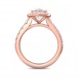 FlyerFit® 18K Pink Gold Micropave Halo Engagement Ring