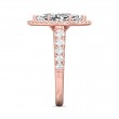 FlyerFit® 18K Pink Gold Micropave Halo Engagement Ring