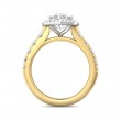 FlyerFit® 18K Yellow Gold Shank And White Gold Top Micropave Halo Engagement Ring