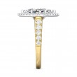 FlyerFit® 18K Yellow Gold Shank And White Gold Top Micropave Halo Engagement Ring