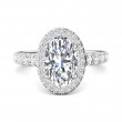 FlyerFit® 18K White Gold Micropave Halo Engagement Ring