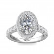 FlyerFit® 18K White Gold Micropave Halo Engagement Ring