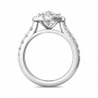 FlyerFit® 18K White Gold Micropave Halo Engagement Ring