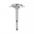 FlyerFit® 18K White Gold Micropave Halo Engagement Ring