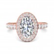 FlyerFit® 18K Pink Gold Micropave Halo Engagement Ring