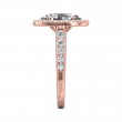 FlyerFit® 18K Pink Gold Micropave Halo Engagement Ring