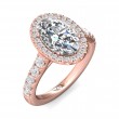 FlyerFit® 18K Pink Gold Micropave Halo Engagement Ring