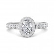 FlyerFit® 14K White Gold Micropave Halo Engagement Ring