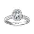 FlyerFit® 14K White Gold Micropave Halo Engagement Ring