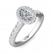 FlyerFit® 14K White Gold Micropave Halo Engagement Ring