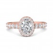 FlyerFit® 18K Pink Gold Micropave Halo Engagement Ring