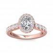 FlyerFit® 18K Pink Gold Micropave Halo Engagement Ring