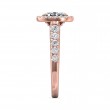 FlyerFit® 18K Pink Gold Micropave Halo Engagement Ring