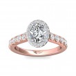 FlyerFit® 14K Pink Gold Shank And White Gold Top Micropave Halo Engagement Ring