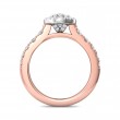 FlyerFit® 14K Pink Gold Shank And White Gold Top Micropave Halo Engagement Ring