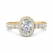 FlyerFit® 18K Yellow Gold Micropave Halo Engagement Ring