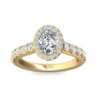 FlyerFit® 18K Yellow Gold Micropave Halo Engagement Ring