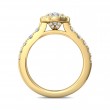 FlyerFit® 18K Yellow Gold Micropave Halo Engagement Ring