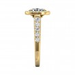 FlyerFit® 18K Yellow Gold Micropave Halo Engagement Ring