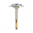 FlyerFit® 18K Yellow Gold Shank And White Gold Top Micropave Halo Engagement Ring