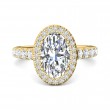 FlyerFit® 14K Yellow Gold Micropave Halo Engagement Ring