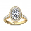 FlyerFit® 14K Yellow Gold Micropave Halo Engagement Ring