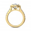 FlyerFit® 14K Yellow Gold Micropave Halo Engagement Ring