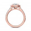 FlyerFit® 18K Pink Gold Micropave Halo Engagement Ring