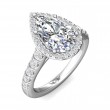 FlyerFit® Platinum Micropave Halo Engagement Ring