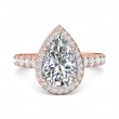 FlyerFit® 18K Pink Gold Micropave Halo Engagement Ring