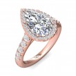 FlyerFit® 18K Pink Gold Micropave Halo Engagement Ring