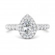 FlyerFit® 14K White Gold Micropave Halo Engagement Ring