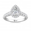 FlyerFit® 14K White Gold Micropave Halo Engagement Ring