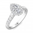 FlyerFit® 14K White Gold Micropave Halo Engagement Ring