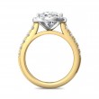 FlyerFit® 18K Yellow Gold Shank And White Gold Top Micropave Halo Engagement Ring