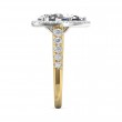 FlyerFit® 18K Yellow Gold Shank And White Gold Top Micropave Halo Engagement Ring