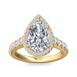 FlyerFit® 14K Yellow Gold Micropave Halo Engagement Ring