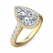 FlyerFit® 14K Yellow Gold Micropave Halo Engagement Ring