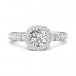 FlyerFit® 18K White Gold Micropave Halo Engagement Ring