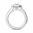 FlyerFit® 18K White Gold Micropave Halo Engagement Ring